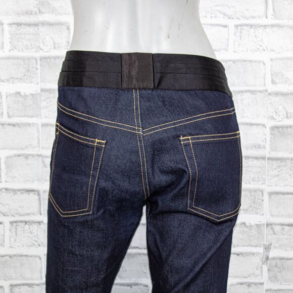 Comme de Garcons Junya Watanabe Crop Jeans Indigo satin pleated waist 36w - Picture 9 of 9